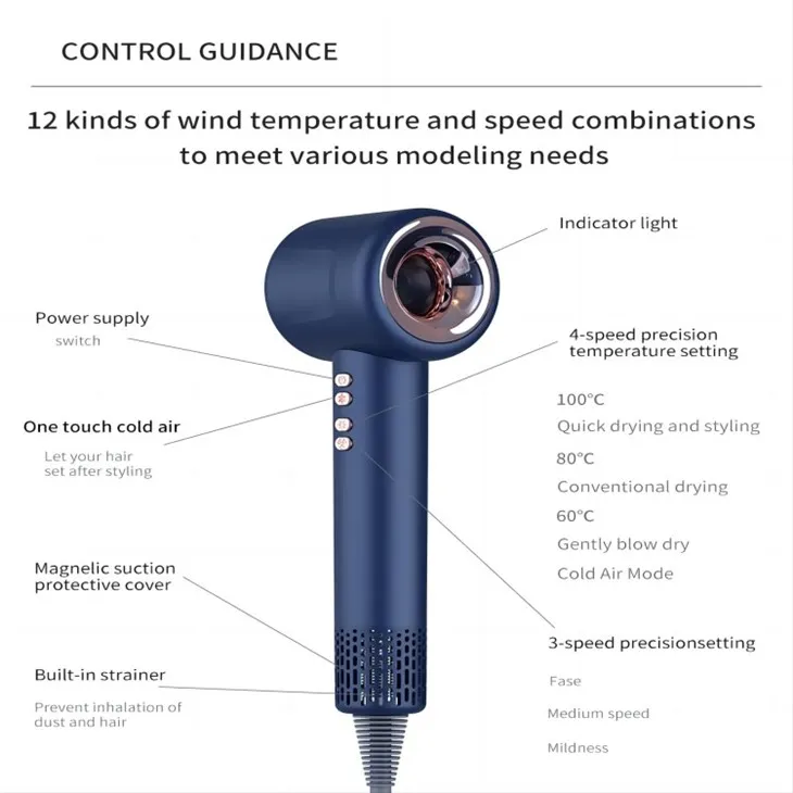 Hair Dryer With Digital Temperature Control