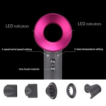 100,000 RPM high-speed hairdryer with four nozzle attachments 100,000 RPM high-speed hairdryer with four nozzle attachments